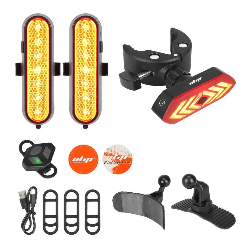 ulip E Scooter Blinker,USB Wiederaufladbar Rücklicht, E Scooter Warn Rücklicht mit Fernbedienung für Xiaomi/Ninebot/Kaabo E Scooter 3PCS von ulip