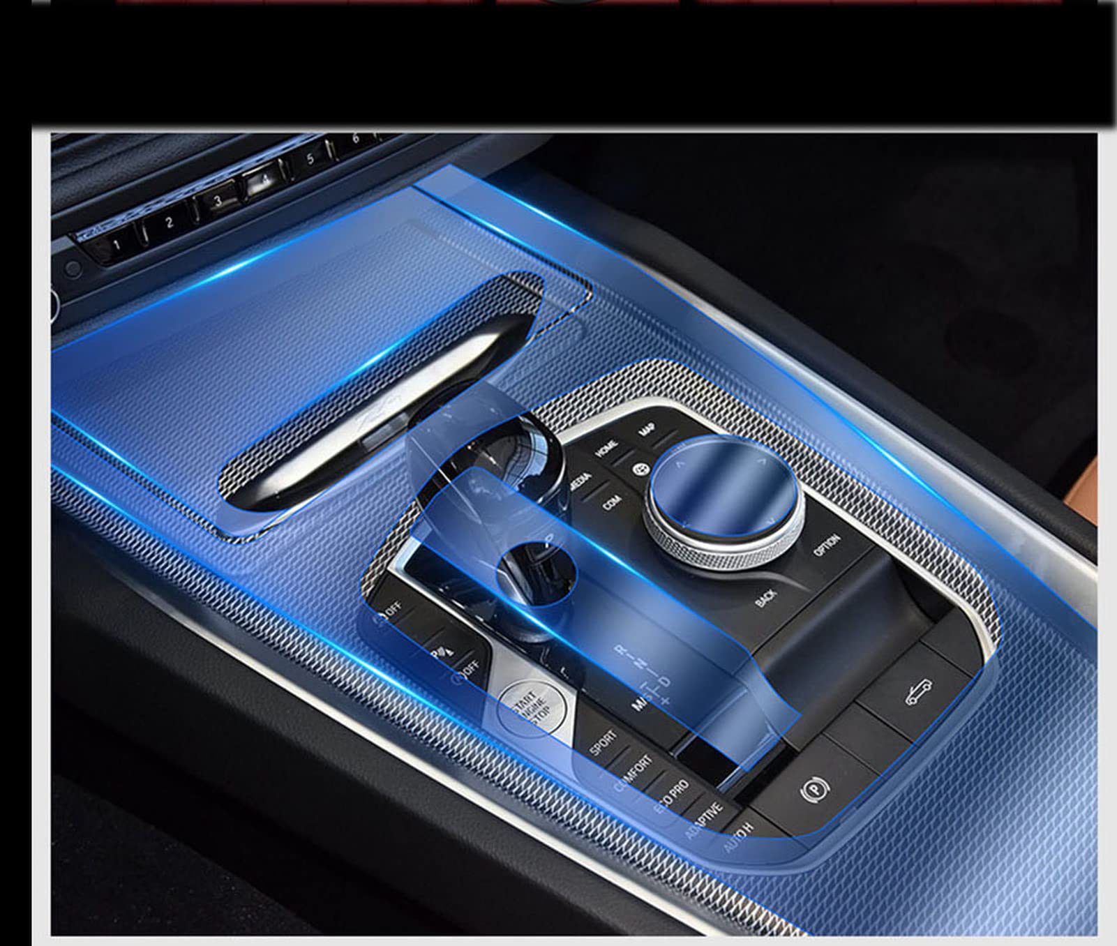 Autoinnenraum Mittelkonsole Transparent TPU Schutzfolie Kratzfeste Reparaturfolie Zubehör, Für BMW G29 Z4 25i M40i 2019 2020 von unband