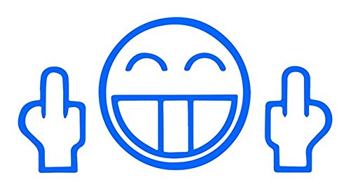 unbekannt Autoaufkleber Fuck You Face JDM blau Sticker Aufkleber Tuning von unbekannt