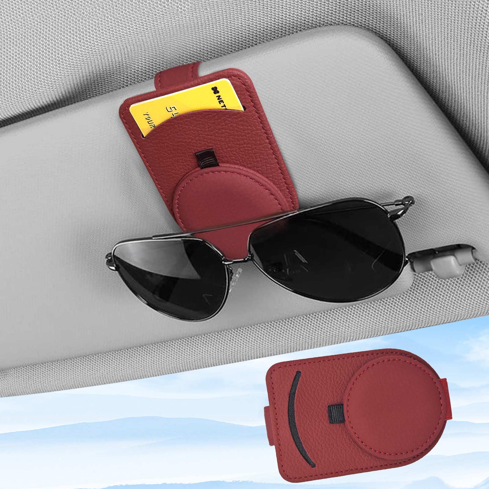upbeat Brillenhalter für Auto Sonnenblende, Auto Sonnenbrillenhalter, Leder Auto Multifunktionaler Aufbewahrungsclip, Sonnenbrillen Halterung für Auto, Auto Visier Zubehör Karten Clip upbeat Brillenhalter für Auto Sonnenblende, Auto Sonnenbrillenhalter, Leder Auto Multifunktionaler Aufbewahrungsclip, Sonnenbrillen Halterung für Auto, Auto Visier Zubehör Karten Clip von upbeat