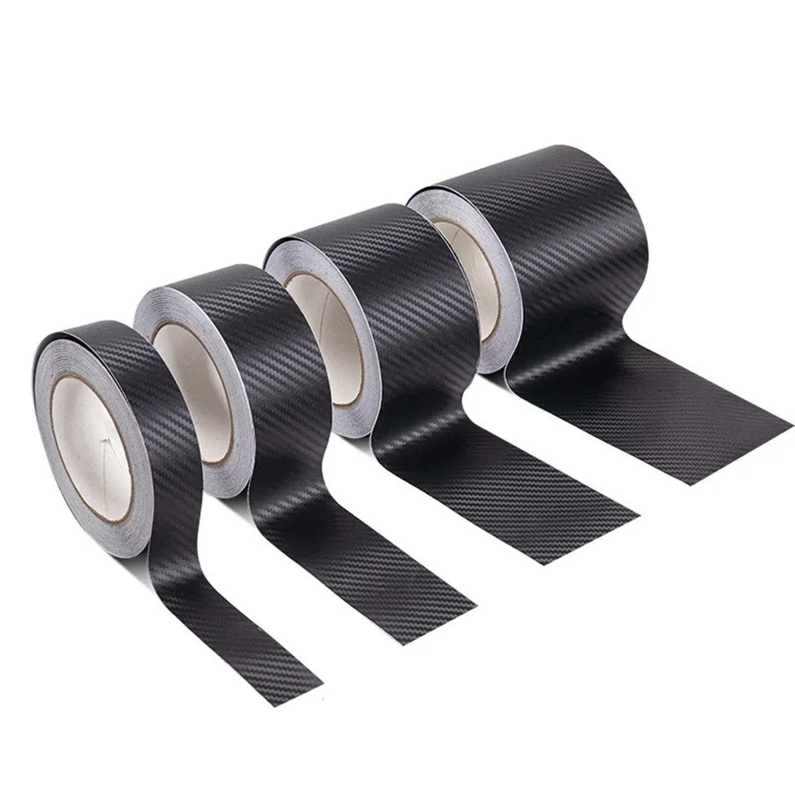 3D Nano Carbon Faser Auto Stoßstange Tür Schutz Schutz Film 5m Auto Tür Sill Schutz Aufkleber Schwarz Wasserdicht Anti kratzer Klebeband (Color : 10cm, Size : 3M) von urhep