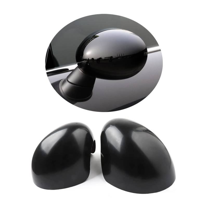 MINI R55-R61 Glänzend Schwarz Spiegelkappen, Autotür Seitenspiegelabdeckungen Für Mini Cooper One/S/JCW Serie R R55 R56 R57 R58 R59 R60 R61(Schwarz glänzend, Elektrisches Falten Seitenspiegel) von uvcany