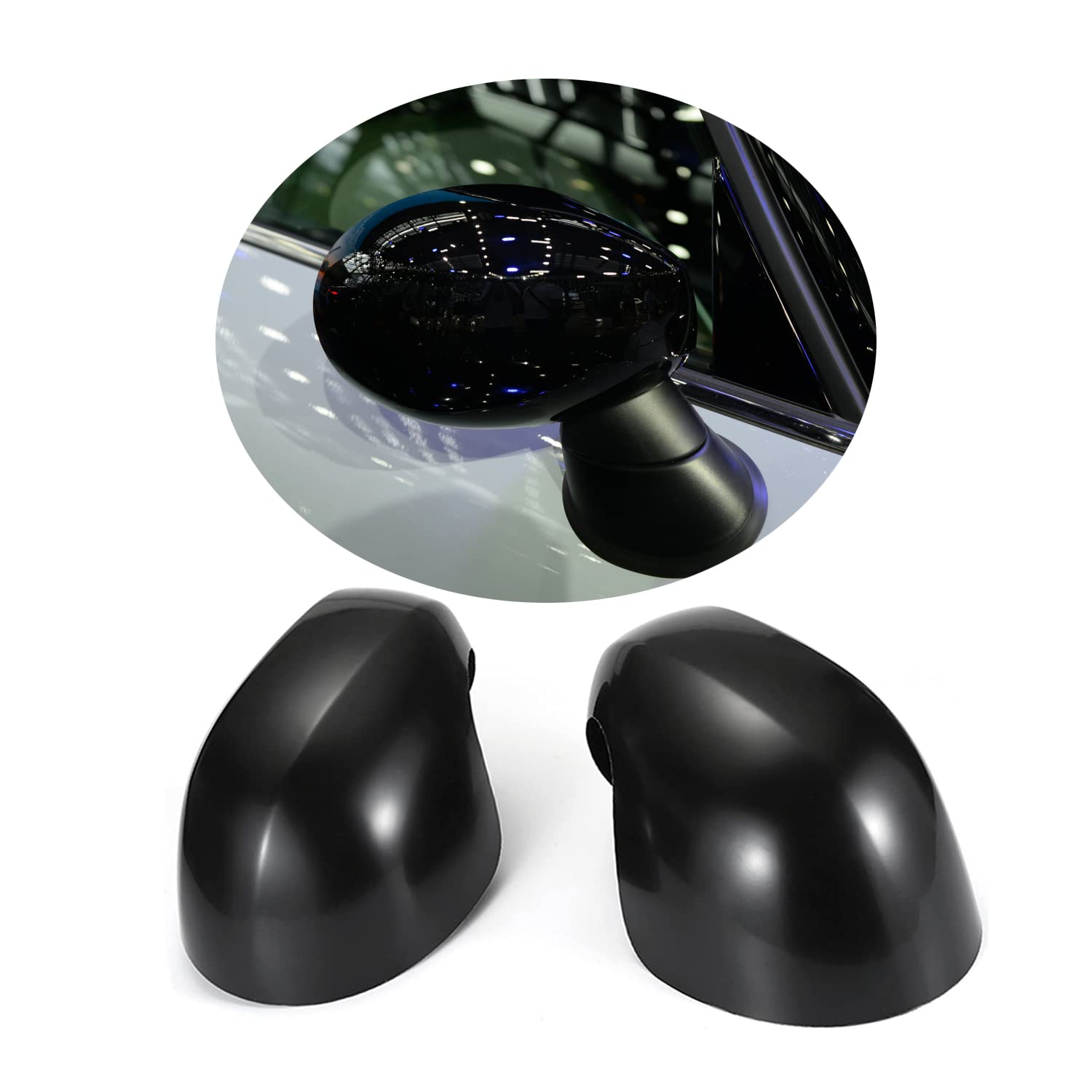 MINI Seitenspiegelkappen Abdeckungen, Autotür Seitenspiegelabdeckungen Für Mini Cooper One/D/SD/S/JCW Serie F F54 F55 F56 F57 F60 2020-2022(Schwarz, F-Serie Kein Lichtloch) von uvcany