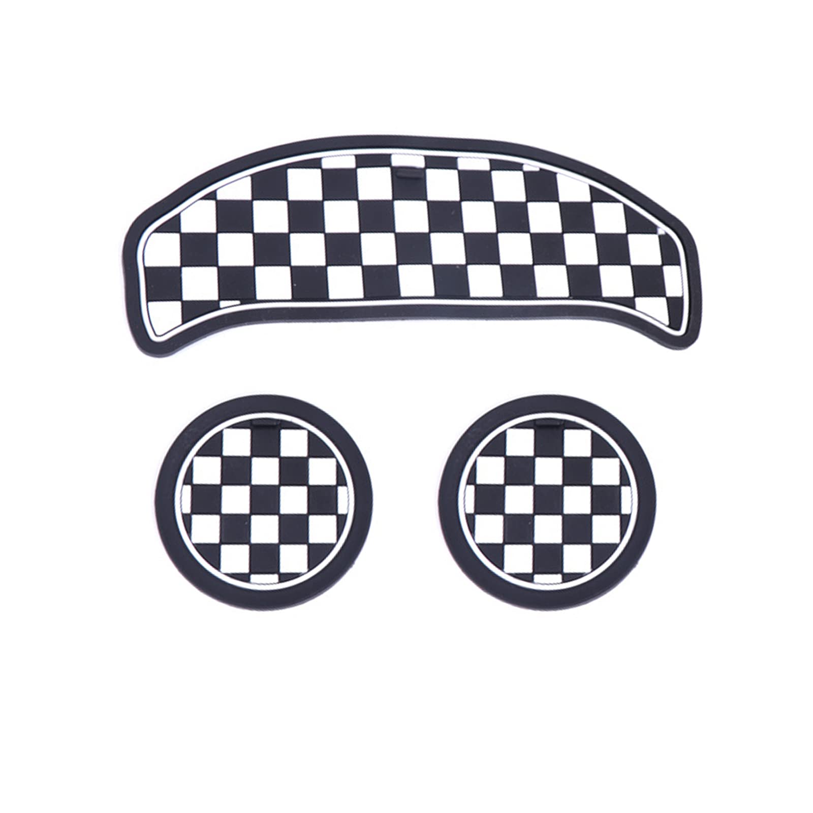 Mini F54 Auto Getränkehalter Untersetzer, 3 Stück Auto Getränkehalter Untersetzer, rutschfeste Getränkehalter Untersetzer für Mini Cooper Clubman F54(Kariert) von uvcany