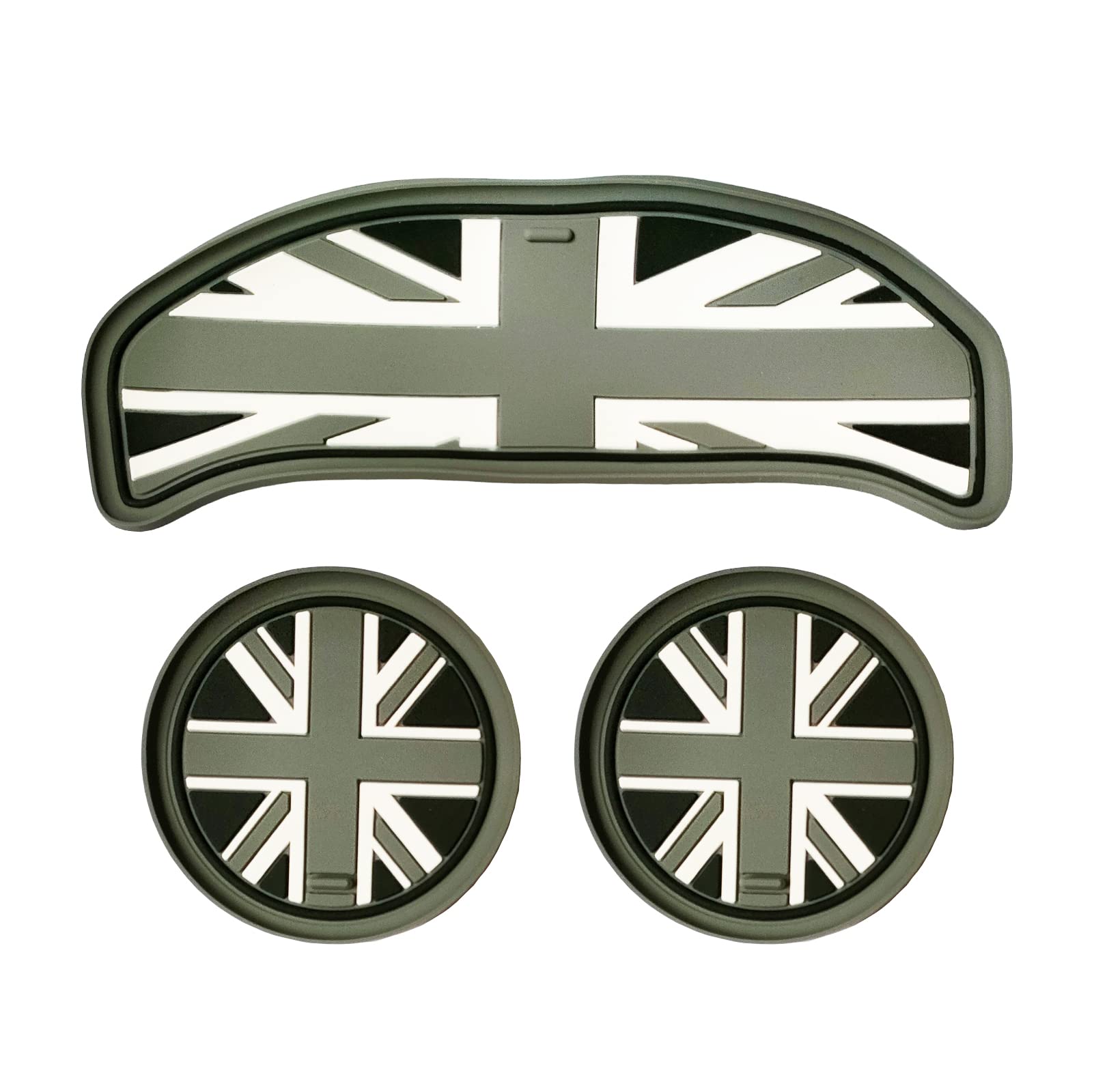 uvcany Auto Getränkehalter Untersetzer, 3 Stück, rutschfest, für Mini Cooper Clubman F54 (Union Jack Grau) von uvcany