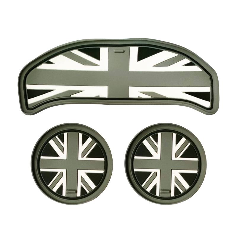 uvcany Auto Getränkehalter Untersetzer, 3 Stück, rutschfest, für Mini Cooper Clubman F54 (Union Jack Grau) von uvcany