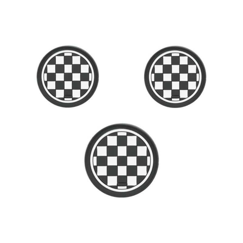 Mini R55 R56 R57 R58 R59 Auto Getränkehalter Untersetzer, 3 Stück Auto Getränkehalter Untersetzer, rutschfeste Getränkehalter Untersetzer für Mini Cooper R55 R56 R57 R58 R59(Kariert) von uvcany