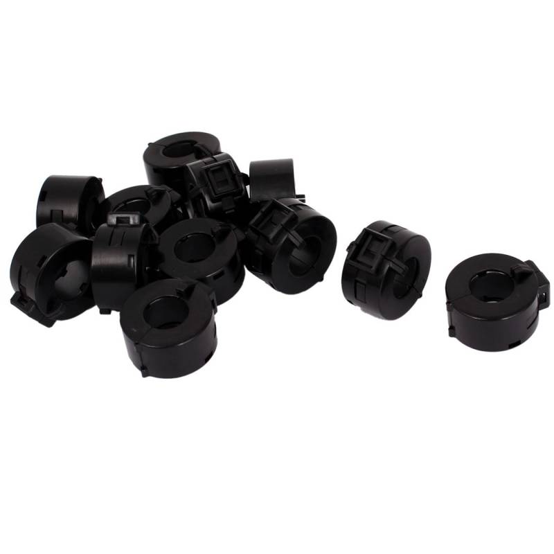 sourcing map 12Stk schwarz 15mm Dmr. Kern Clip on EMI HF Lärm Ferrit Entstoergeraet Filter de von uxcell