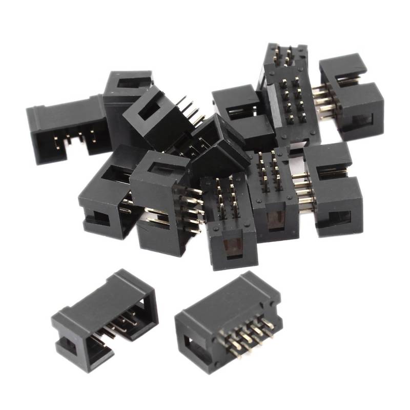 sourcing map 2 x 15 Stück 2,54 mm Pitch 4 Pins, Stecker gerade pol. IDC, isolierende Band wird de von uxcell