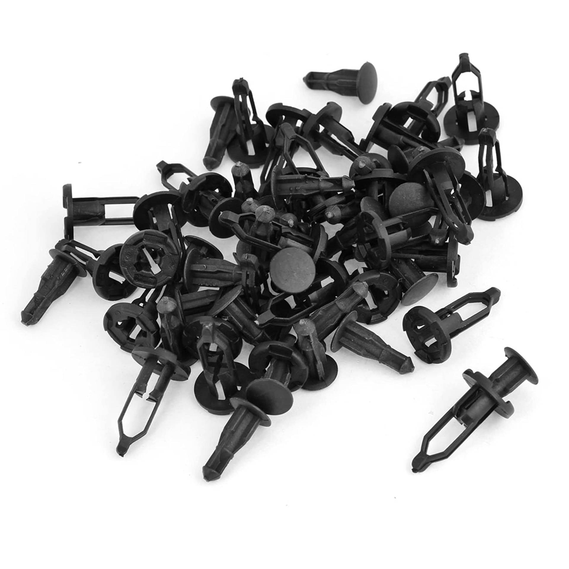 sourcing map 30 x Schwarz Nylon Spreiznieten Stoßstange Befestigung Clip 8mm Loch OD de DE de von uxcell