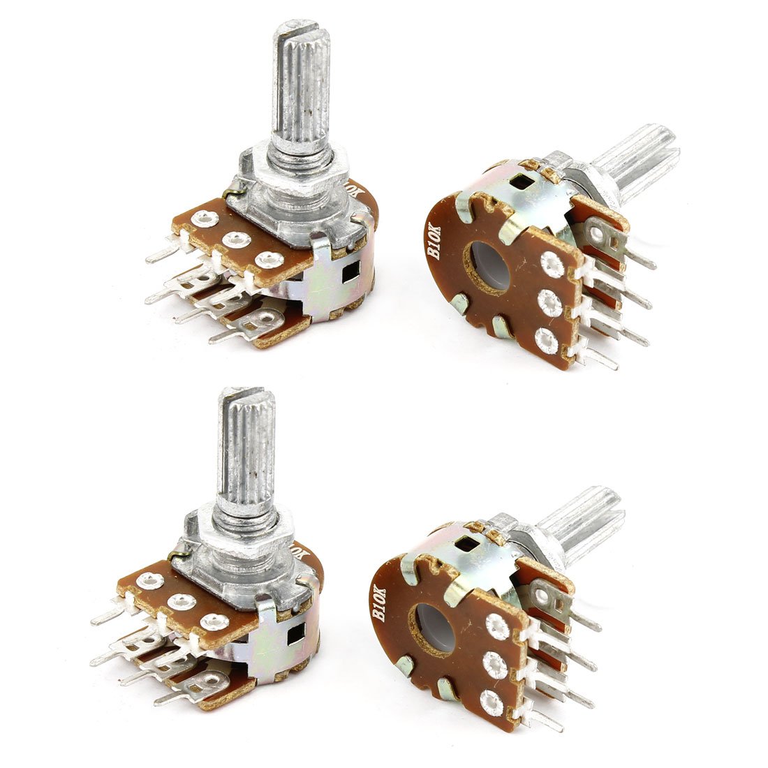 sourcing map 4 Stk B10K 10K ohm 6 Pins Split Schaft Rotary Lineare Dopple Taper Potentiometers de sourcing map 4 Stk B10K 10K ohm 6 Pins Split Schaft Rotary Lineare Dopple Taper Potentiometers de von uxcell