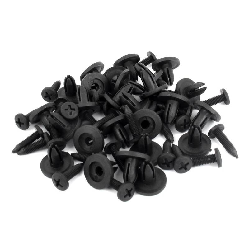 sourcing map 40 Stücke 6mm Loch Kunststoff Niet Verschluss Kotflügel Auto Stoßstange Push Clips de von uxcell
