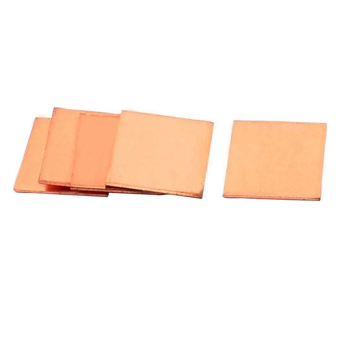 sourcing map 5 Stück Kupfer Kühlkörper Reines Kupfer Pad Pads Thermal Shim Flach IC Chip Platte Kühler für CPU GPU PC Laptop 20x20x1,0mm von uxcell