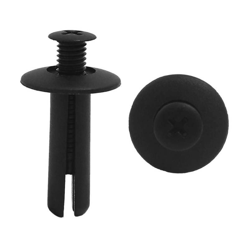 sourcing map 50St?k Allgemain Plastik Nieten Trimm Panel Push-Typ Fastener Clips Schwarz 8mm de von uxcell