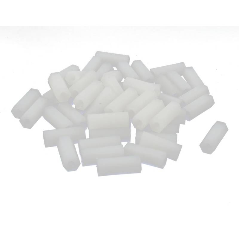 sourcing map 50stk 15 mm M3 Innen Gewinde/Innen Gewinde Nylon FBG Distanzstück Sechskant Abstandsbolzen-Säule Mutter de von uxcell