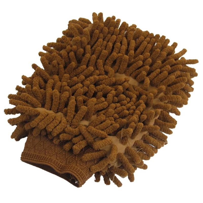 sourcing map Mikrofaser Waschhandschuh Mitten Auto Chenille Reinigungshandschuh, braun de von uxcell