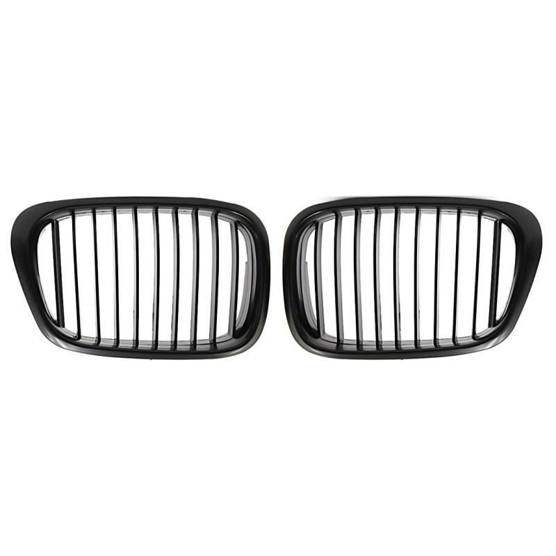 sourcing map Vordere obere Haube Stoßstange Kühlergrill Grill für BMW 528i 540i 1997 1998 2000 Front Links Rechts Obere Stoßstange Niere Kühlergrill Signal Lamelle Matt Schwarz Paar von uxcell