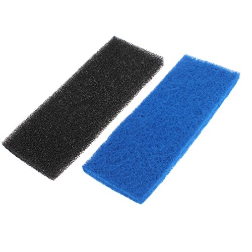 uxcell 2 Stück Schwamm Aquarium Double Layer biochemischer Filter Pad, Schwarz/Blau von uxcell