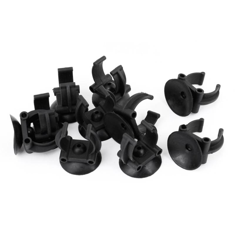 uxcell Aquarium/Fischglas Saugnapf Air Line Pipe Halter Clip Clamp, 3 cm, schwarz, 5-teilig von uxcell