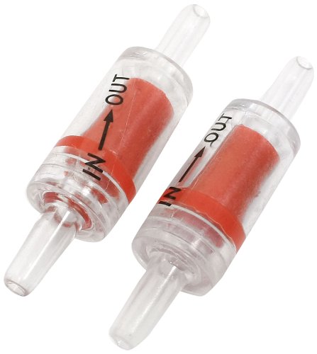 uxcell Kunststoff Fisch-Schüssel ONE WAY Aquarium Air Pumpe Fluss Ventile die Kontrolle, transparent rot, 2-teilig von uxcell