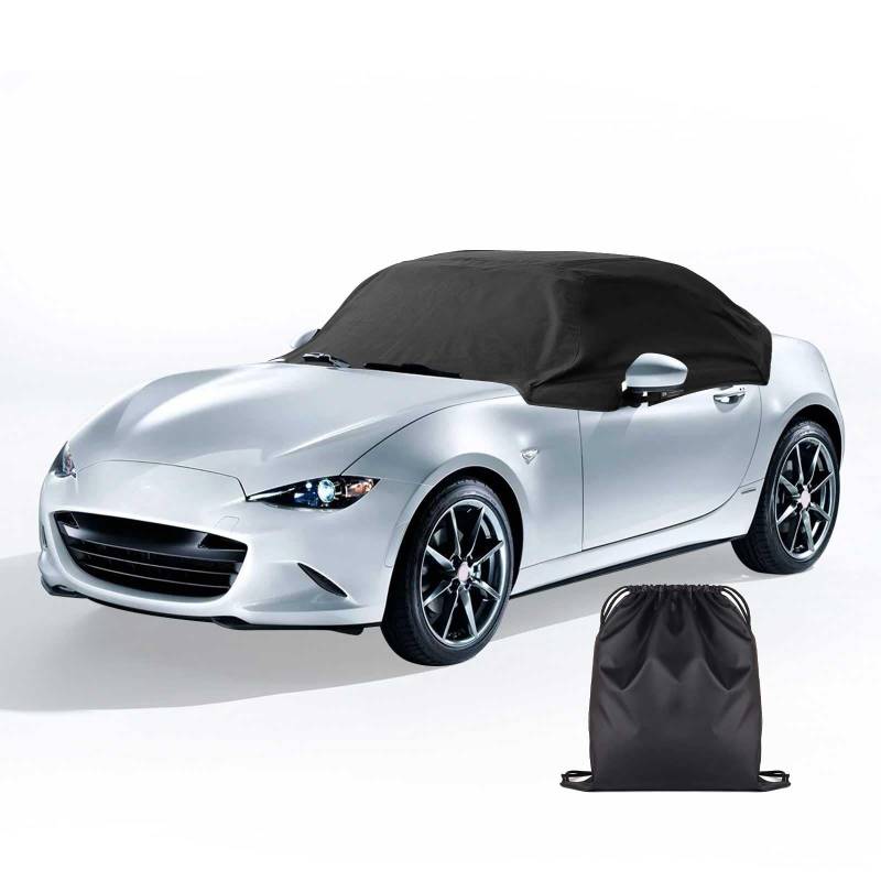 Uzoyfoda Halbgarage Wasserdicht für Mazda MX-5 (1989-2024) Top Dachschutz 420D Oxford Tuch Fahrzeugspezifische Passform UV-Schutz Autoabdeckung MK1/MK2/MK2.5/NA/NB, MK4/ND von uzoyfoda