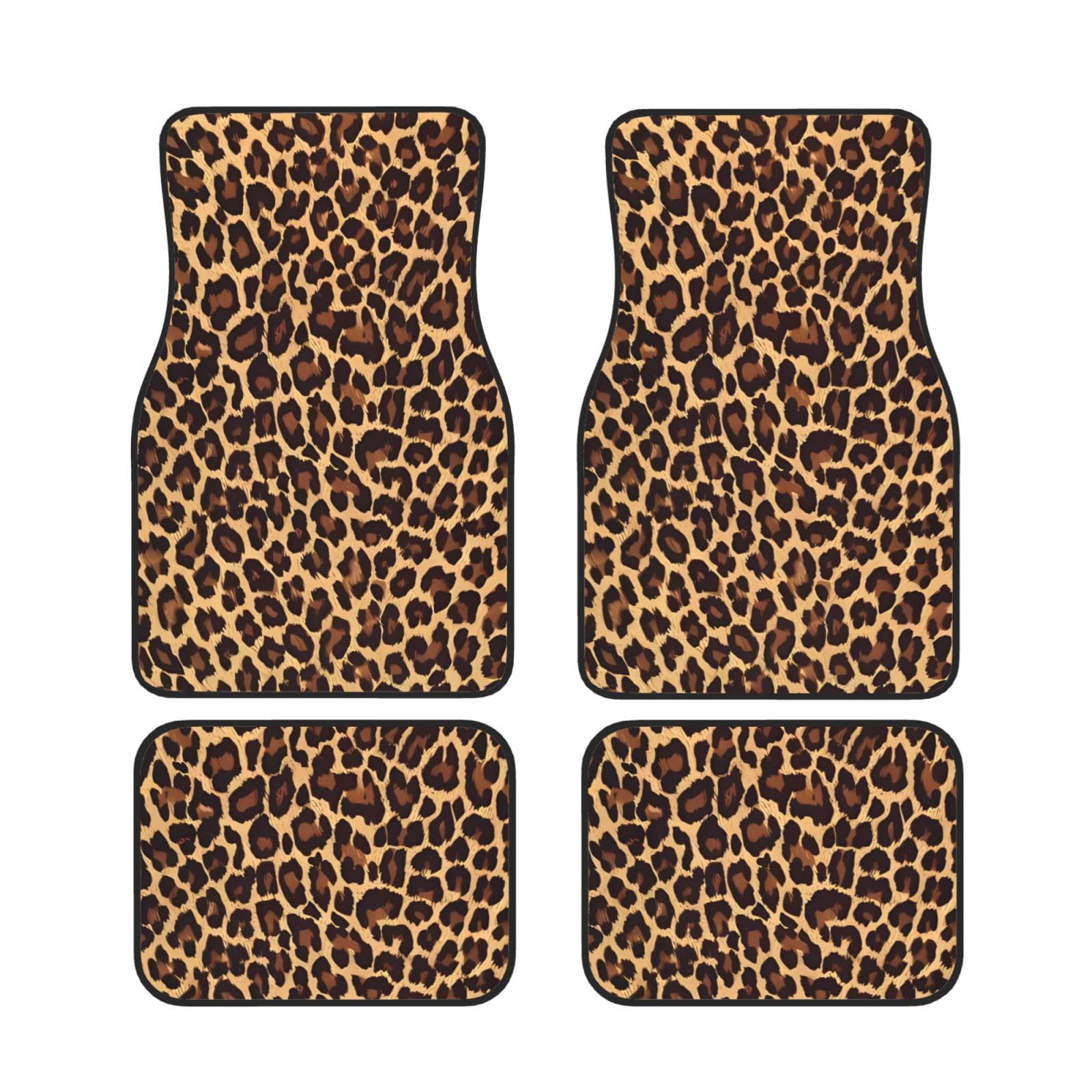 Auto-Fußmatten-Set – wasserdicht und stilvoll – schützen Sie Ihre Autobodenschäden – universelle Passform Cool Cheetah Leopard von vacsAX