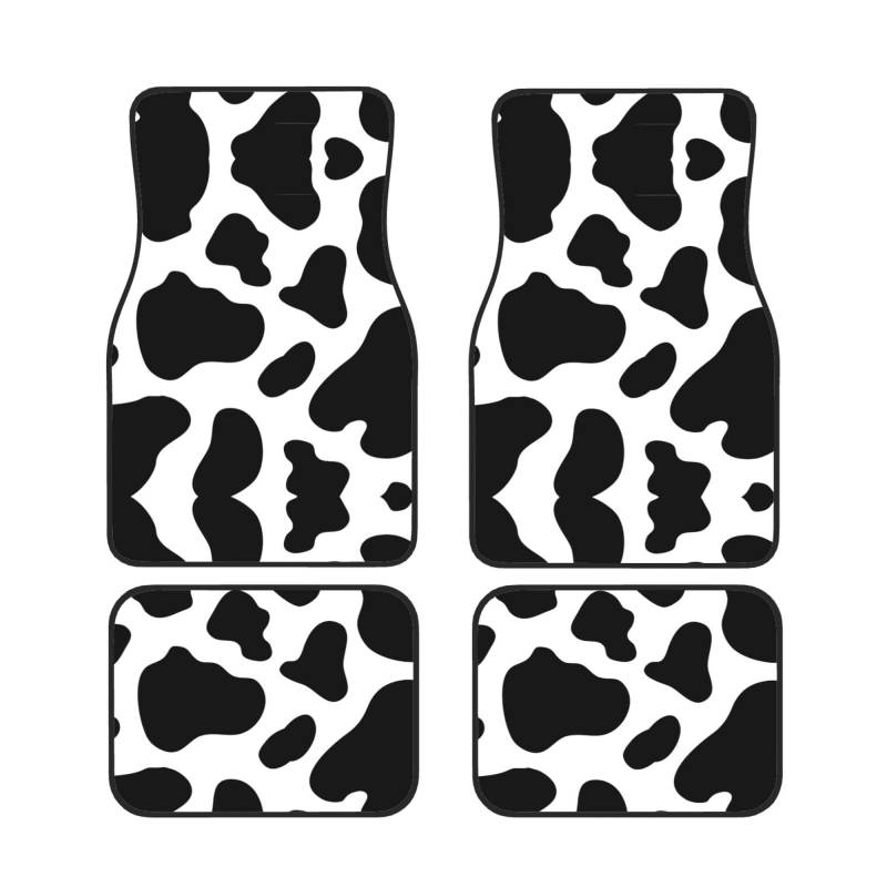 Auto-Fußmatten-Set – wasserdicht und stilvoll – schützen Sie Ihre Autobodenschäden – universelle Passform mit Kuhfleck von vacsAX