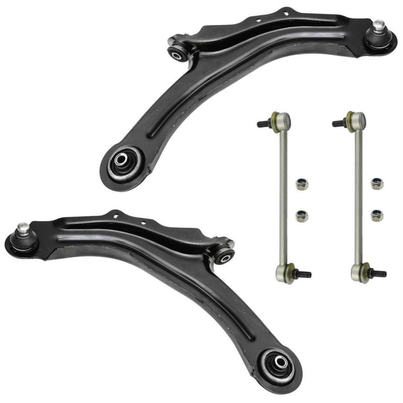 2x Querlenker 2x Koppelstange Vorderachse für Renault Megane II BM0/1 CM0/1 KM0/1 LM0/1 für Scenic II JM0/1 von various