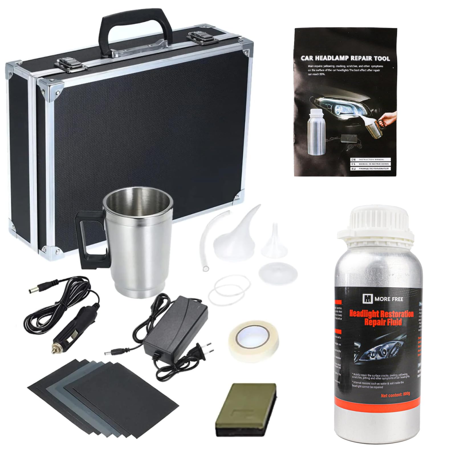 various Auto-Scheinwerfer-Polierset, Scheinwerfer-Erneuerungsset, 800 g Flüssigkeit, Scheinwerfer-Polierset, Scheinwerfer-Linsen-Reparatur, Scheinwerfer-Polieren (800 g Set) von various