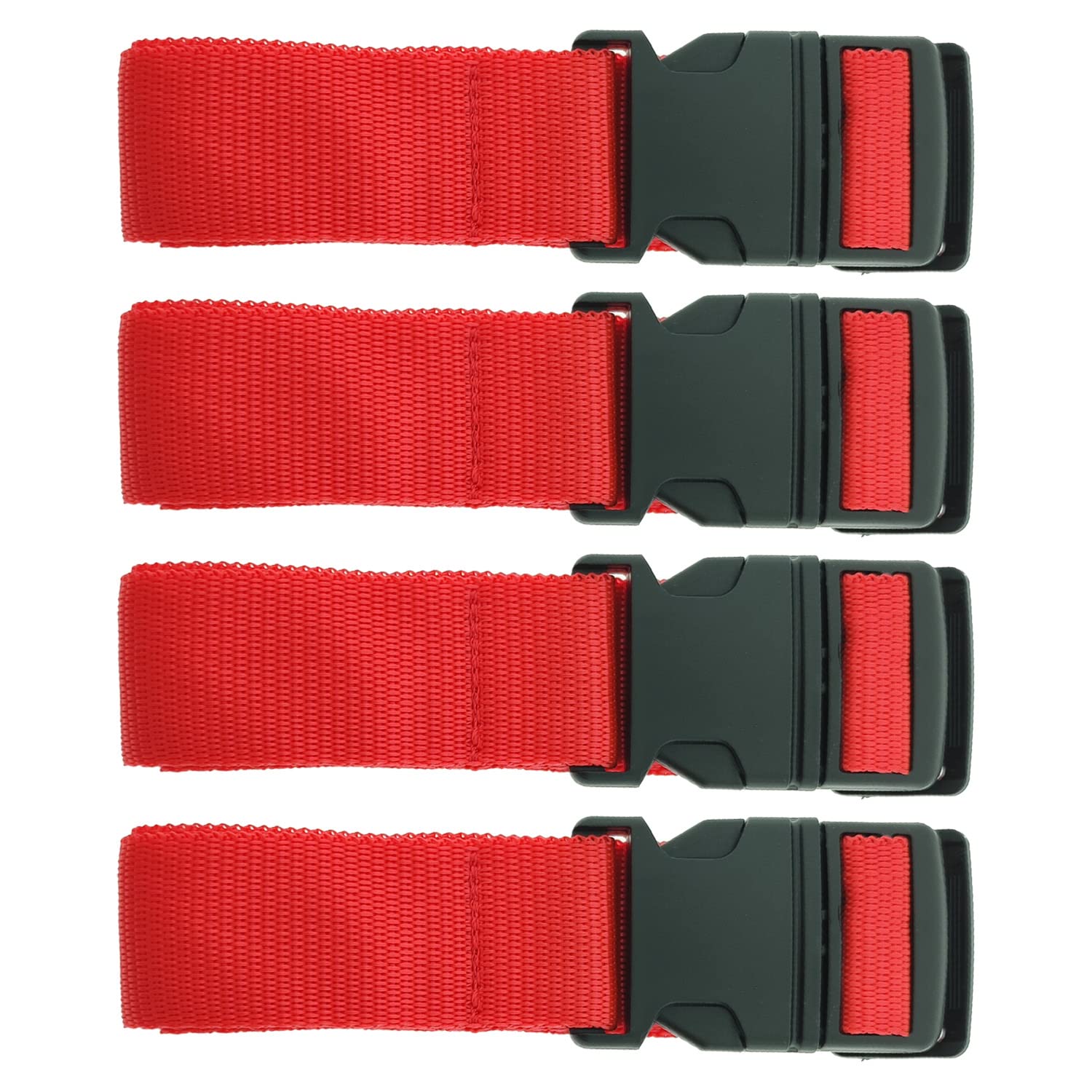 Koffergurt 183 x 3,5 cm Kofferband Koffergürtel Kofferriemen DREI (4 x Rot) von varivendo