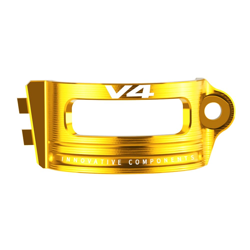 Velospeed Zubehör kompatibel mit Du.ca.ti Multistrada V4 | Multistrada V4 S 2021 2022 2023 2024 Motorrad CNC Hinterradbremspumpe Flüssigkeitstank Ölbecher Reservoir Guard Cover (V4-Gold) von velospeed