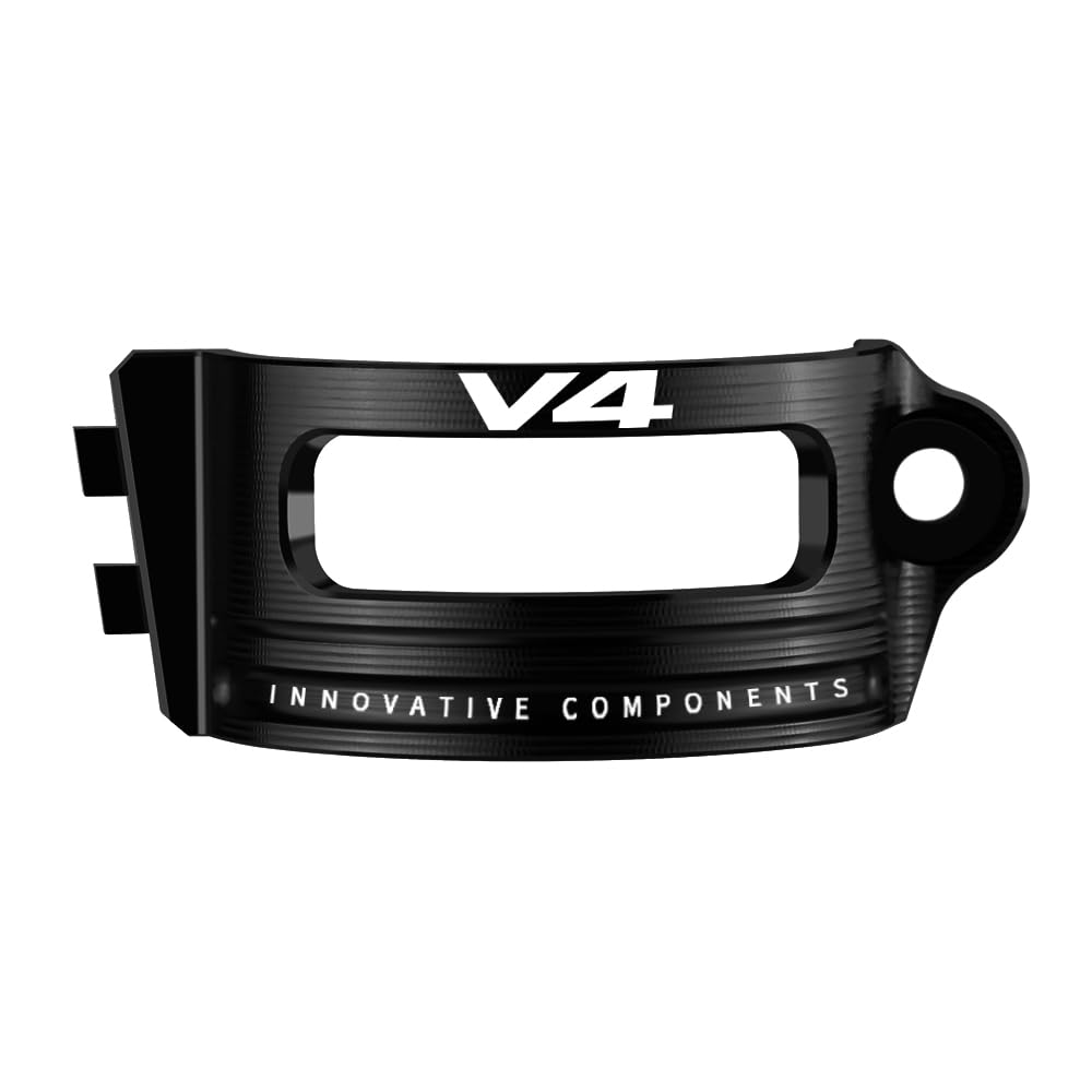 Velospeed Zubehör kompatibel mit Du.ca.ti Multistrada V4 | Multistrada V4 S 2021 2022 2023 2024 Motorrad CNC Hinterradbremspumpe Flüssigkeitstank Ölbecher Reservoir Guard Cover (V4-schwarz) von velospeed