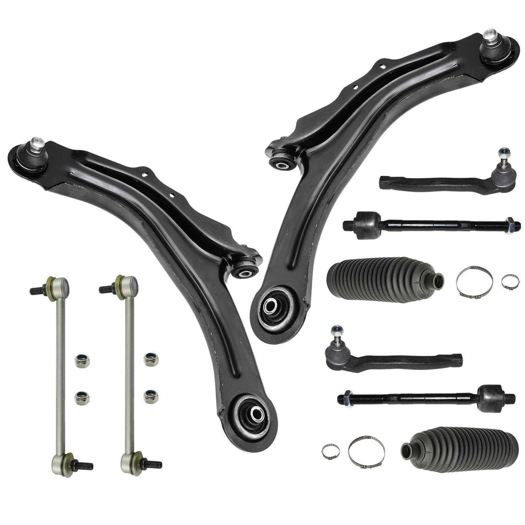 2x Querlenker 2x Koppelstange 2x Spurstange 2x Lenkmanschette Vorderachse für Renault Megane II für Scenic II + Grand Scenic II von verschiedene