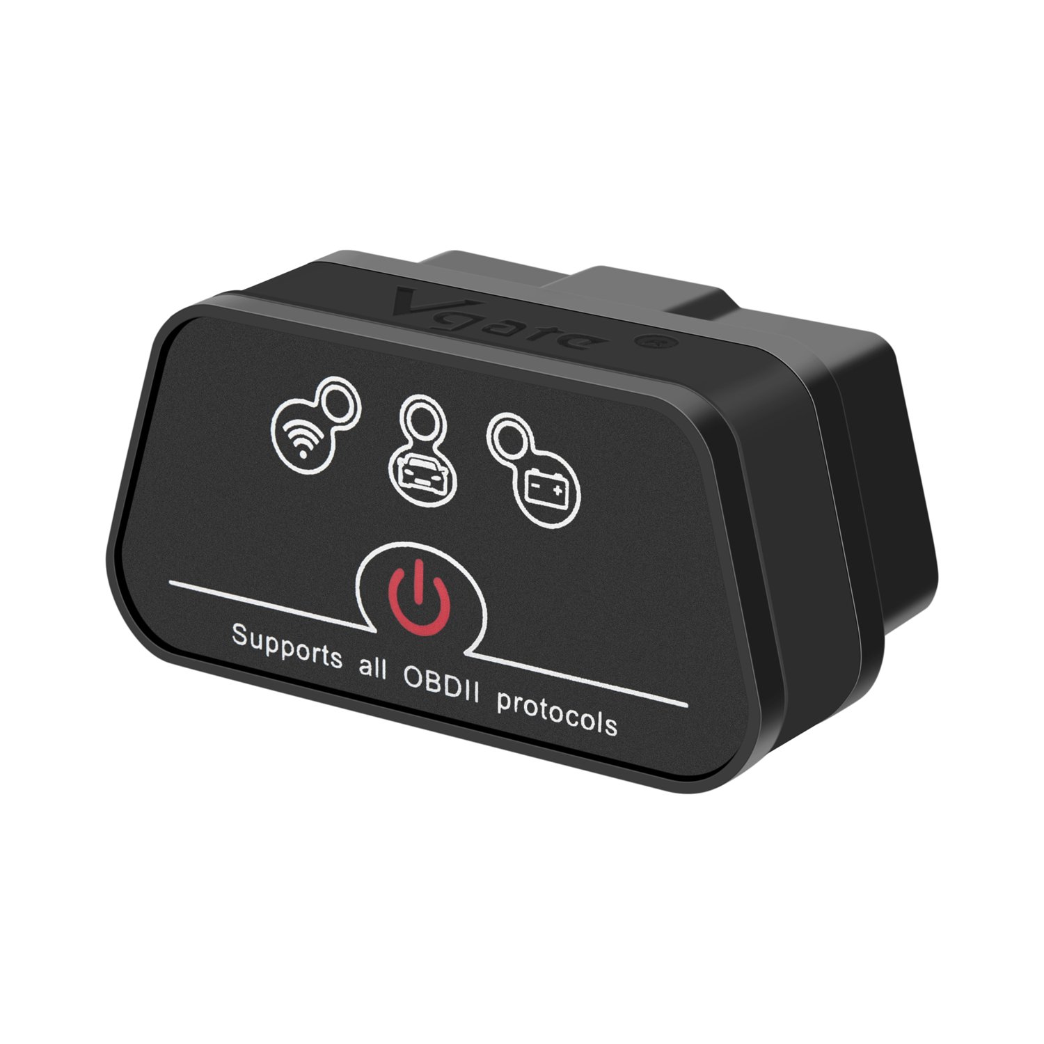 Vgate OBD2, WiFi, OBD2 Scanner, Schnittstellen-Adapter, Motorkontrollleuchten-Diagnose-Werkzeug für iOS i-Phone, iPad und Android, automatisches Standby, Schwarz von Vgate