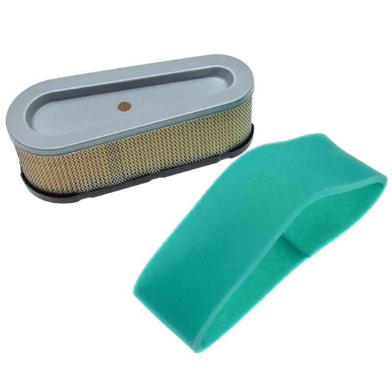 vhbw 1x Schaumfilter, 1x Papierfilter kompatibel mit Briggs & Stratton 28B702-1147-E1 Motor für Rasentraktor - 2-tlg. Filter-Set von vhbw