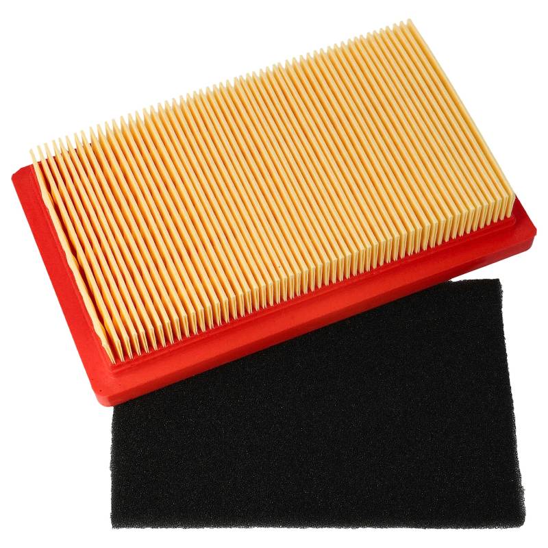 vhbw Ersatzfilter Set (1x Vorfilter, 1x Luftfilter) kompatibel mit Güde High-Wheeler GO/ON HW 5100 Rasenmäher, 14,5x 8,5 x 2,8 cm Orange Schwarz von vhbw