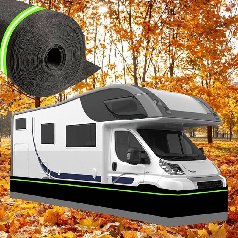Vhdurike Wohnmobil-Abdeckung für Reiseanhänger, wetterfeste Wohnmobil-Sockelleiste mit Edelstahlgeflecht, robuste Wohnmobil-Abdeckung, einfache Installation, Sockelleiste für den Außenbereich von von vhdurike