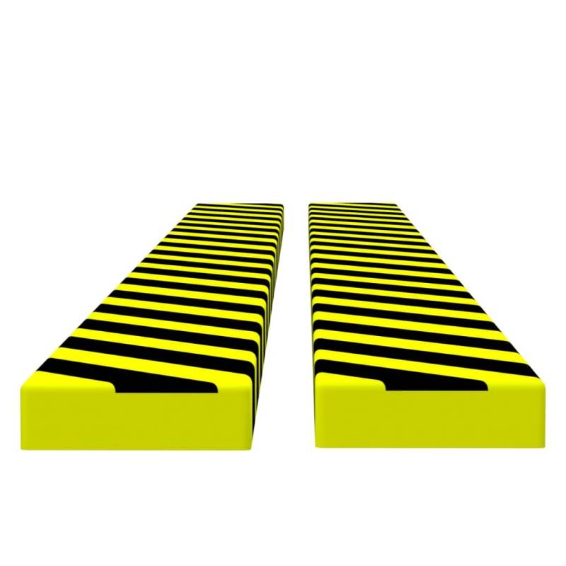vidaXL 2x Kantenschoner Kantenschutz Eckschutzprofil Kantenschutzprofil Eckschoner Eckschutz Schutzprofil Warn Schoner Gelb Schwarz 6x2x101,5cm PU von vidaXL