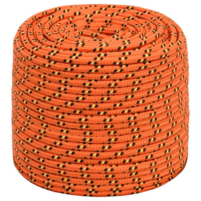 vidaXL Bootsseil Ankerleine Festmacher Tauwerk PP Leine Seil Tau Polypropylenseil Geflochten Flechtleine Orange 8mm 250m Polypropylen von vidaXL