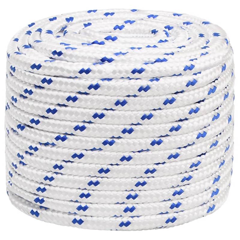 vidaXL Bootsseil Ankerleine Geflochtenes Seil UV Beständig Schiff Marine Yacht Coil Seil Abriebfest Weiß 16mm 25m Polypropylen von vidaXL