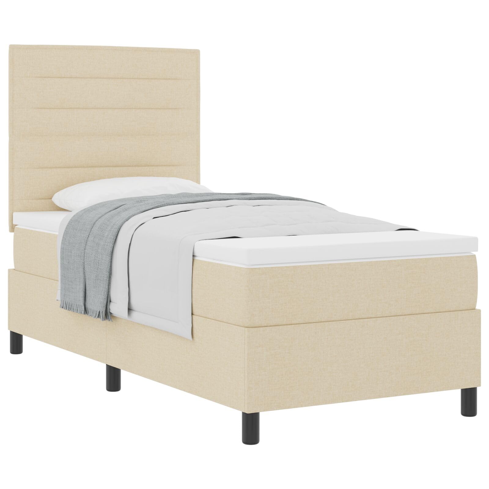 vidaXL Boxspringbett mit Matratze Beige 80X200 cm Stoff verstellbare Armlehnen strukturierte Oberfläche Rahmen Topper Moderne Schlafzimmermöbel Komfort vidaXL Boxspringbett mit Matratze Beige 80X200 cm Stoff verstellbare Armlehnen strukturierte Oberfläche Rahmen Topper Moderne Schlafzimmermöbel Komfort von vidaXL