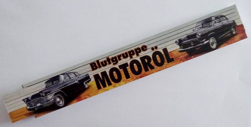 Zollstock Gliederstab Meterstab 2m - Blutgruppe Motoröl Auto Oldtimer von vielesguenstig by Robby Wanka
