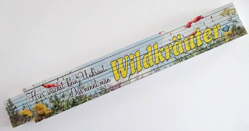 Zollstock Gliederstab Meterstab 2m - hier wächst kein Unkraut das nennt mann Wildkräuter Garten Blumen genießen Hobby Freizeit Urlaub von vielesguenstig by Robby Wanka