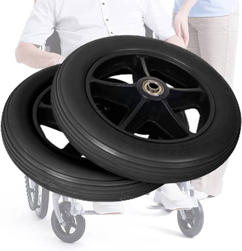 2 Stück 6" / 7" / 8" Ersatzräder, Vorderräder für Rollstühle, Verschleißfest Und Rutschfest, Rollator Walker Ersatzrollen, Graue Lenkrollen Schwarz,7in von vikitim