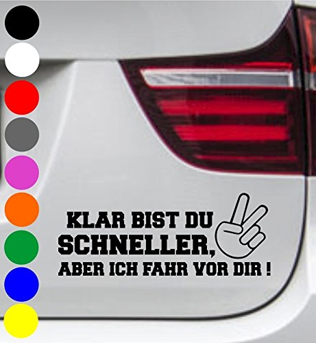 wDesigns 2er Set WD Autoaufkleber KLAR BIST DU SCHNELLER Peace Tuning Aufkleber Sprüche von wDesigns