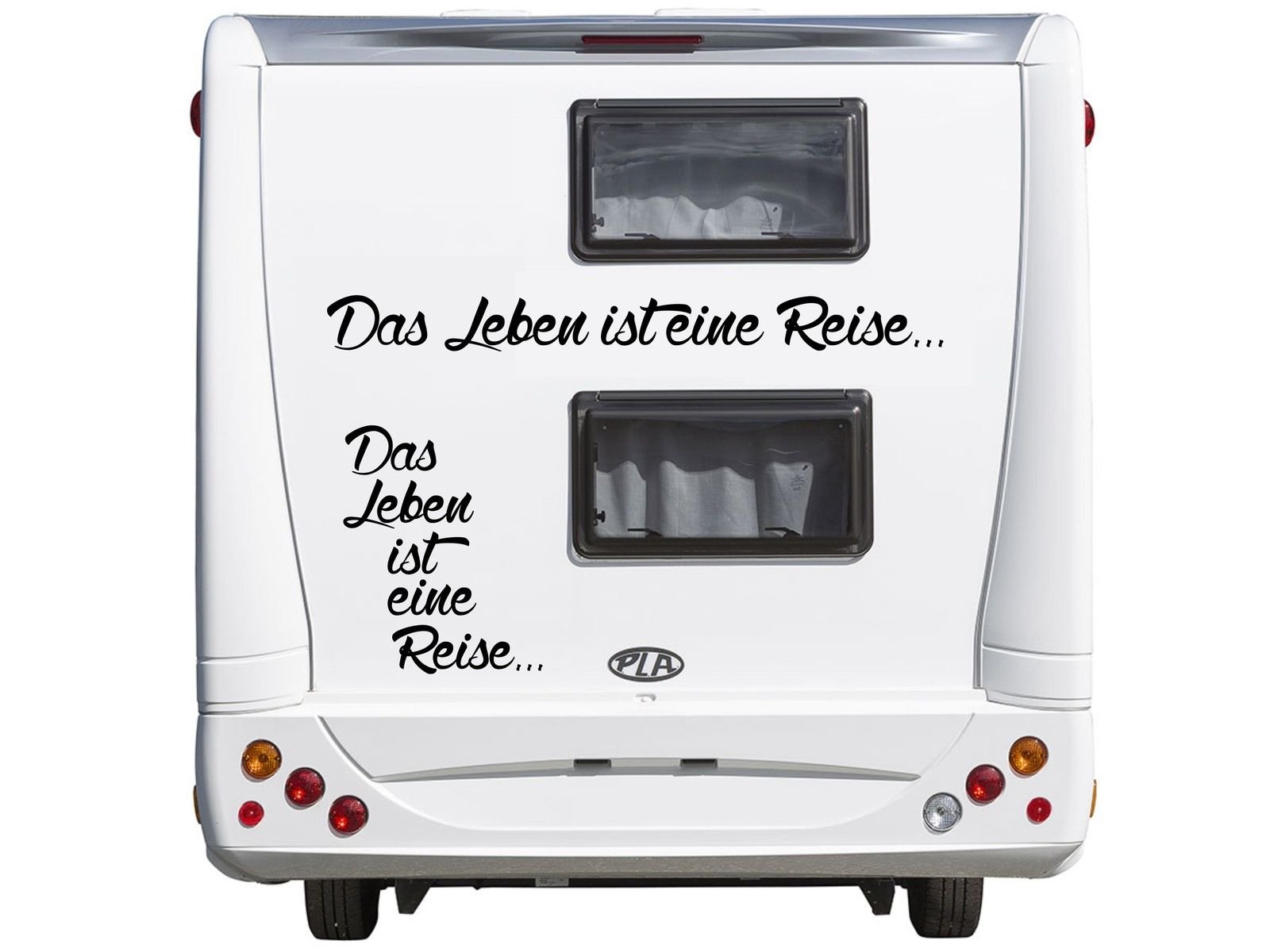 wDesigns Autoaufkleber Das Leben ist eine Reise Wohnmobil Wohnwagen Dub Sticker 90x8cm von wDesigns
