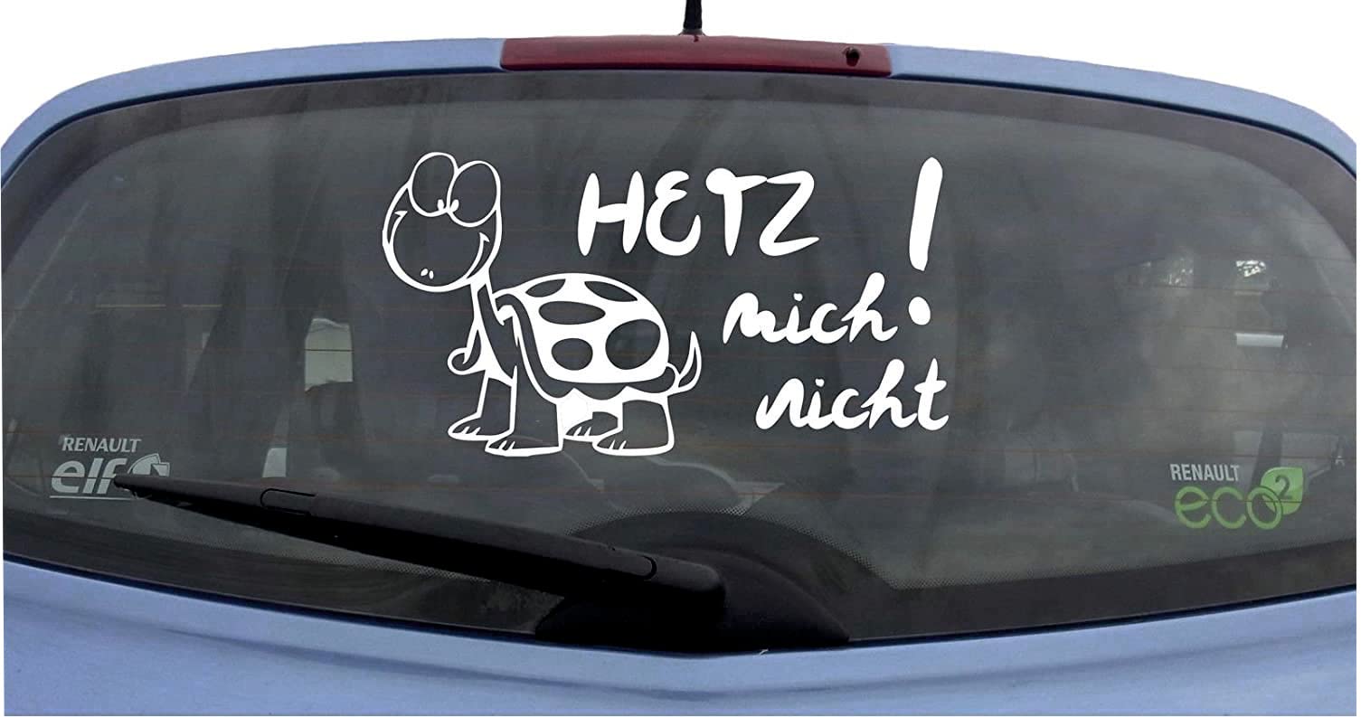wDesigns Autoaufkleber Hetz Mich Nicht! Schildkröte Aufkleber Auto Sticker Heckscheibe wDesigns Autoaufkleber Hetz Mich Nicht! Schildkröte Aufkleber Auto Sticker Heckscheibe von wDesigns