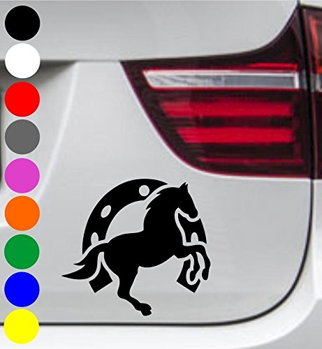 wDesigns Autoaufkleber Pferd Pony Hufeisen Tuning Aufkleber Sticker Decal 11x10cm von wDesigns