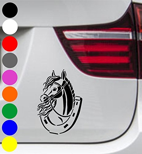 wDesigns Autoaufkleber Pferd Pony Hufeisen Tuning Aufkleber Sticker Decal 14x10cm von wDesigns