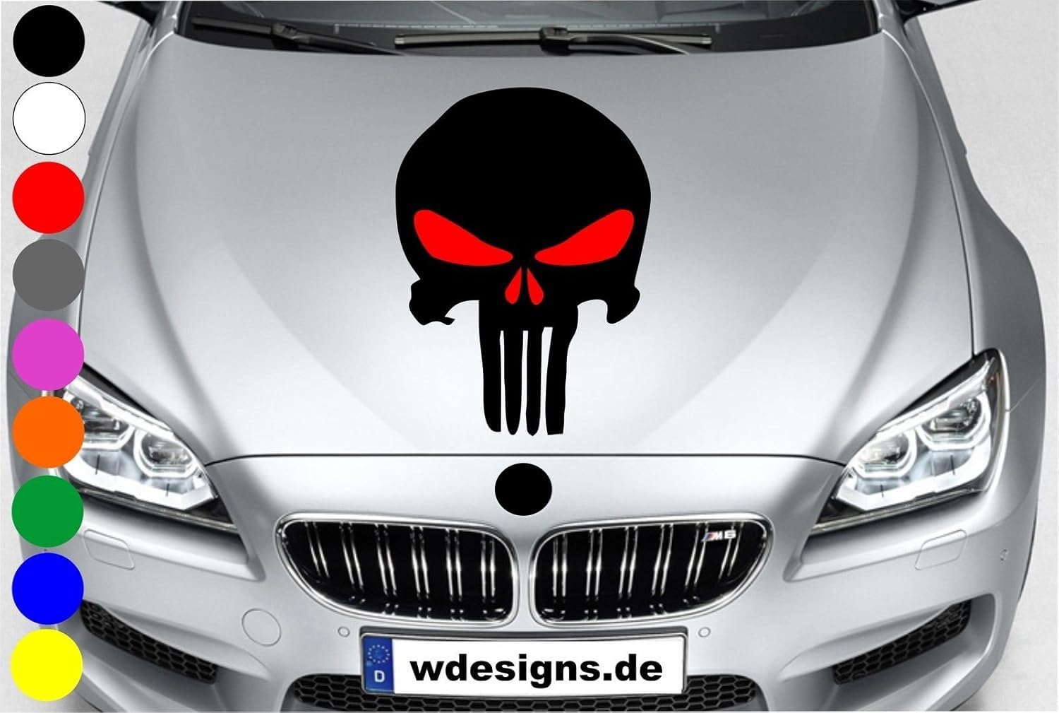 wDesigns Autoaufkleber The Punisher Totenkopf ROT Aufkleber Motorhaube Sticker Schädel wDesigns Autoaufkleber The Punisher Totenkopf ROT Aufkleber Motorhaube Sticker Schädel von wDesigns